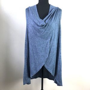 Olivia Sky Sweater Womens S Convertible Wrap Tunic Tulip Hem Blue Soft Stretchy